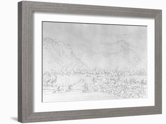 Engraving of a Pawnee Village after George Catlin-null-Framed Giclee Print