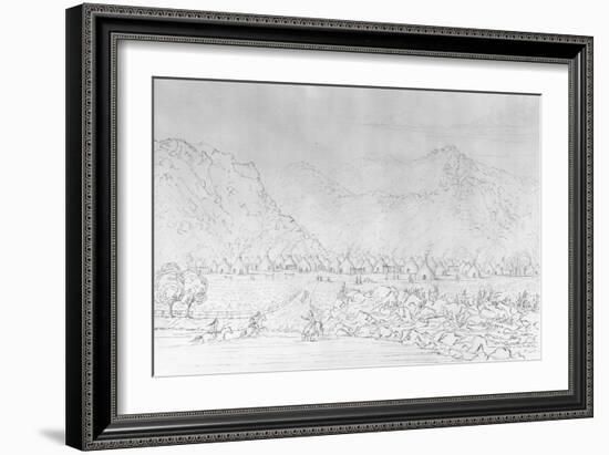 Engraving of a Pawnee Village after George Catlin-null-Framed Giclee Print