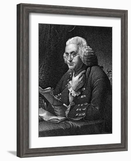 Engraving of Benjamin Franklin, American Philosopher, Author and Scientist-null-Framed Photographic Print