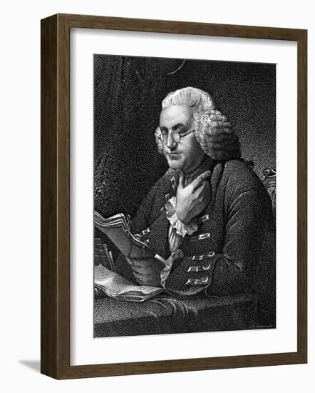 Engraving of Benjamin Franklin, American Philosopher, Author and Scientist-null-Framed Photographic Print