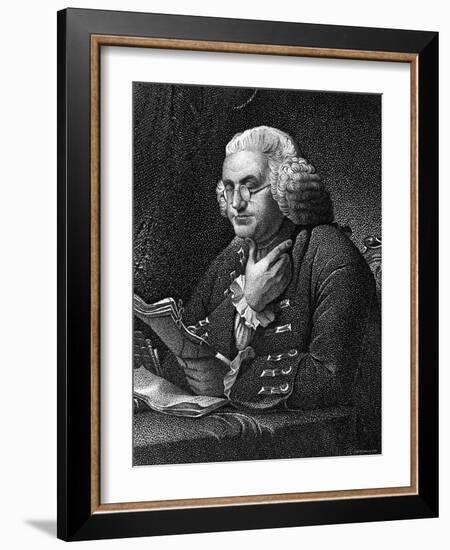 Engraving of Benjamin Franklin, American Philosopher, Author and Scientist-null-Framed Photographic Print