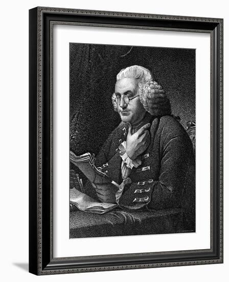 Engraving of Benjamin Franklin, American Philosopher, Author and Scientist-null-Framed Photographic Print