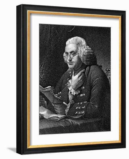 Engraving of Benjamin Franklin, American Philosopher, Author and Scientist-null-Framed Photographic Print