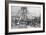 Engraving of Brooklyn Bridge under Const-null-Framed Giclee Print