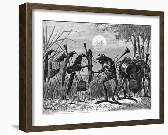 Engraving of Frog and Insect Musicians-null-Framed Giclee Print