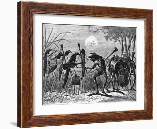 Engraving of Frog and Insect Musicians-null-Framed Giclee Print