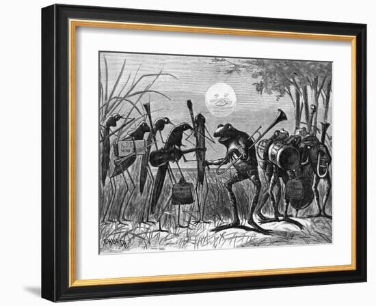 Engraving of Frog and Insect Musicians-null-Framed Giclee Print