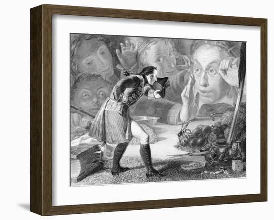 Engraving of Gulliver before the Citizens of Brobdingnag-null-Framed Giclee Print