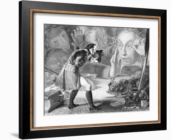 Engraving of Gulliver before the Citizens of Brobdingnag-null-Framed Giclee Print