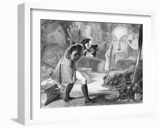 Engraving of Gulliver before the Citizens of Brobdingnag-null-Framed Giclee Print