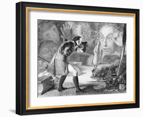 Engraving of Gulliver before the Citizens of Brobdingnag-null-Framed Giclee Print