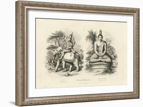 Engraving of Indra and Gautama Buddha-null-Framed Giclee Print