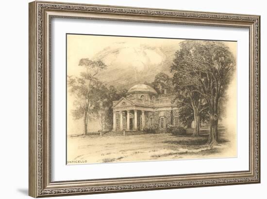 Engraving of Monticello, Charlottesville, Virginia-null-Framed Art Print