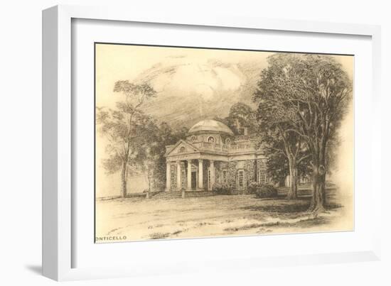 Engraving of Monticello, Charlottesville, Virginia-null-Framed Art Print