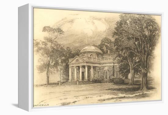 Engraving of Monticello, Charlottesville, Virginia-null-Framed Stretched Canvas