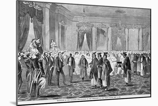 Engraving of President Buchanan Receiving Japanese Ambassadors-null-Mounted Giclee Print