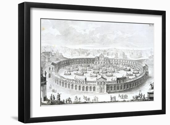 Engraving of Roman Boat Arena-Fischer von Erlach-Framed Giclee Print