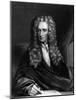 Engraving of Sir Isaac Newton Seated at a Table-null-Mounted Giclee Print