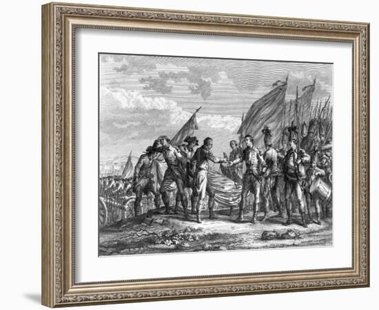 Engraving of the Battle of Saratoga, 1777-F. Godfrey-Framed Giclee Print