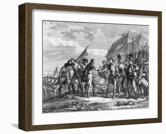 Engraving of the Battle of Saratoga, 1777-F. Godfrey-Framed Giclee Print