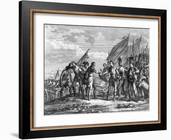 Engraving of the Battle of Saratoga, 1777-F. Godfrey-Framed Giclee Print