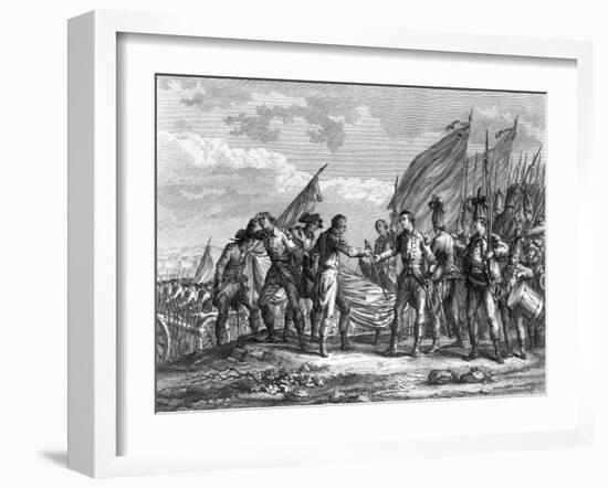 Engraving of the Battle of Saratoga, 1777-F. Godfrey-Framed Giclee Print