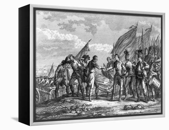 Engraving of the Battle of Saratoga, 1777-F. Godfrey-Framed Premier Image Canvas