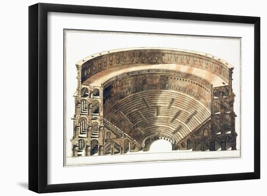 Engraving of the Colosseum in Rome-null-Framed Giclee Print