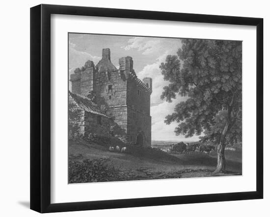 Engraving of the Gateway Tower of Morpeth Castle-null-Framed Photographic Print