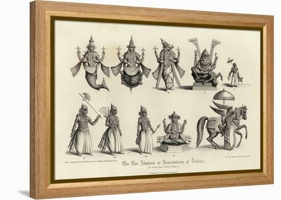 Engraving of the Ten Avatars of Vishnu-null-Framed Premier Image Canvas