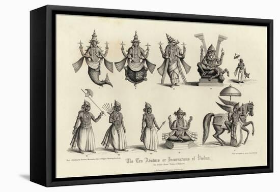 Engraving of the Ten Avatars of Vishnu-null-Framed Premier Image Canvas