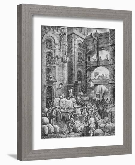 Engraving of Workers at a London Warehouse-Gustave Doré-Framed Giclee Print