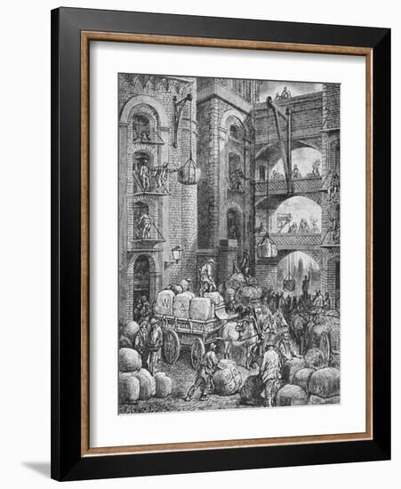 Engraving of Workers at a London Warehouse-Gustave Doré-Framed Giclee Print