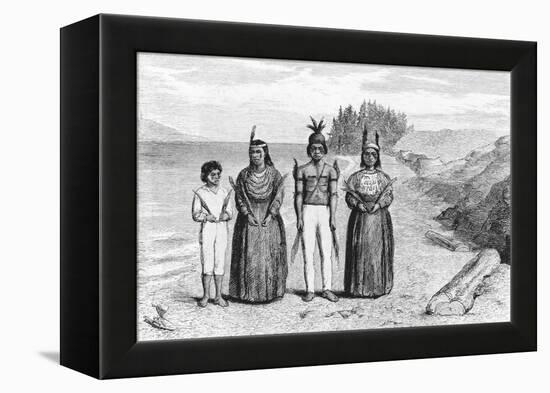 Engraving of Yaqui Indians-null-Framed Premier Image Canvas