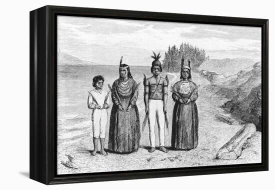 Engraving of Yaqui Indians-null-Framed Premier Image Canvas