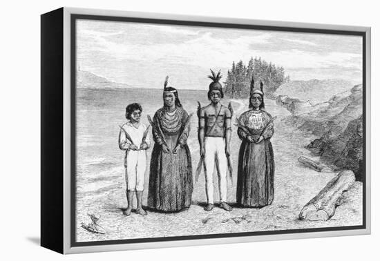 Engraving of Yaqui Indians-null-Framed Premier Image Canvas