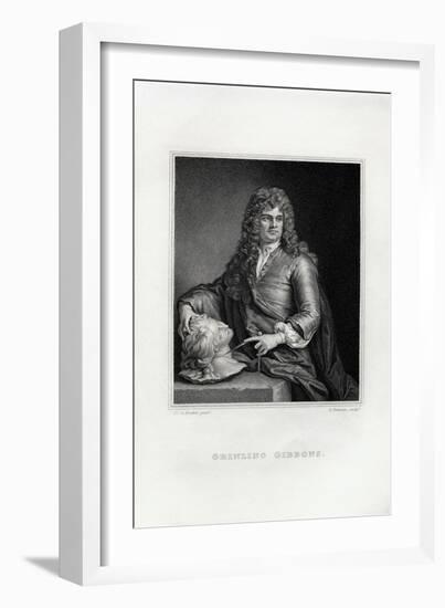Engraving Print of Grinling Gibbons-Samuel Freeman-Framed Giclee Print