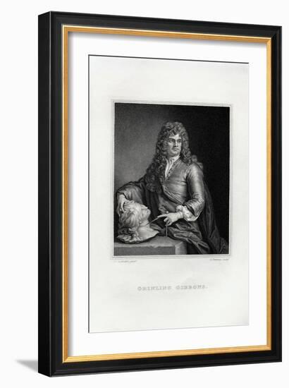 Engraving Print of Grinling Gibbons-Samuel Freeman-Framed Giclee Print