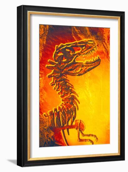 Enhanced Image of a Tyrannosaurus Rex Skeleton-Mehau Kulyk-Framed Photographic Print