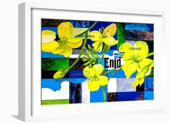 Enid, Oklahoma - Painting-Lantern Press-Framed Art Print