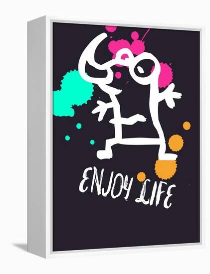 Enjoy Life 2-Lina Lu-Framed Stretched Canvas