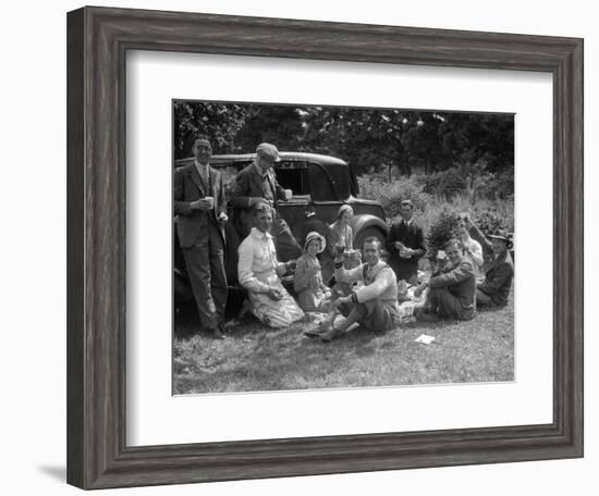 Enjoying a picnic at the MAC Shelsley Walsh Speed Hill Climb, Worcestershire-Bill Brunell-Framed Photographic Print