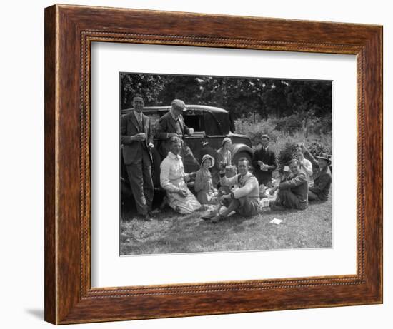 Enjoying a picnic at the MAC Shelsley Walsh Speed Hill Climb, Worcestershire-Bill Brunell-Framed Photographic Print