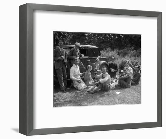 Enjoying a picnic at the MAC Shelsley Walsh Speed Hill Climb, Worcestershire-Bill Brunell-Framed Photographic Print