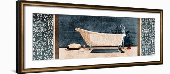 Enjoying Bath-Jace Grey-Framed Art Print