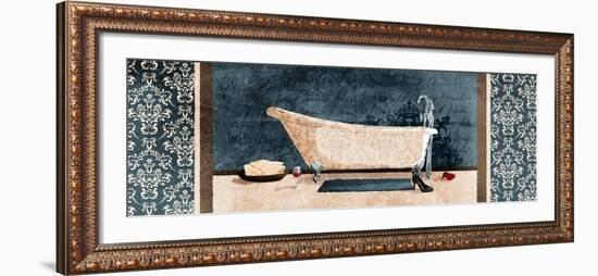 Enjoying Bath-Jace Grey-Framed Art Print