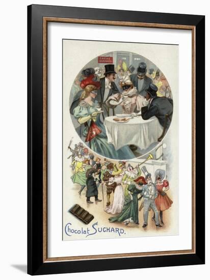 Enjoying Suchard Chocolate at a Masked Ball-null-Framed Giclee Print