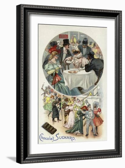 Enjoying Suchard Chocolate at a Masked Ball-null-Framed Giclee Print