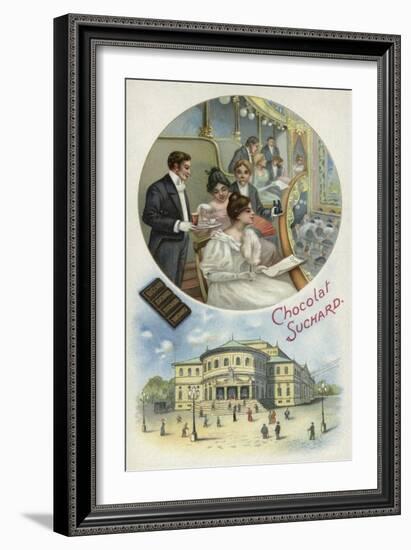 Enjoying Suchard Chocolate at the Opera or Theatre-null-Framed Giclee Print