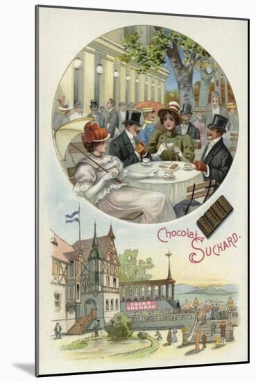 Enjoying Suchard Chocolate Outdoors-null-Mounted Giclee Print